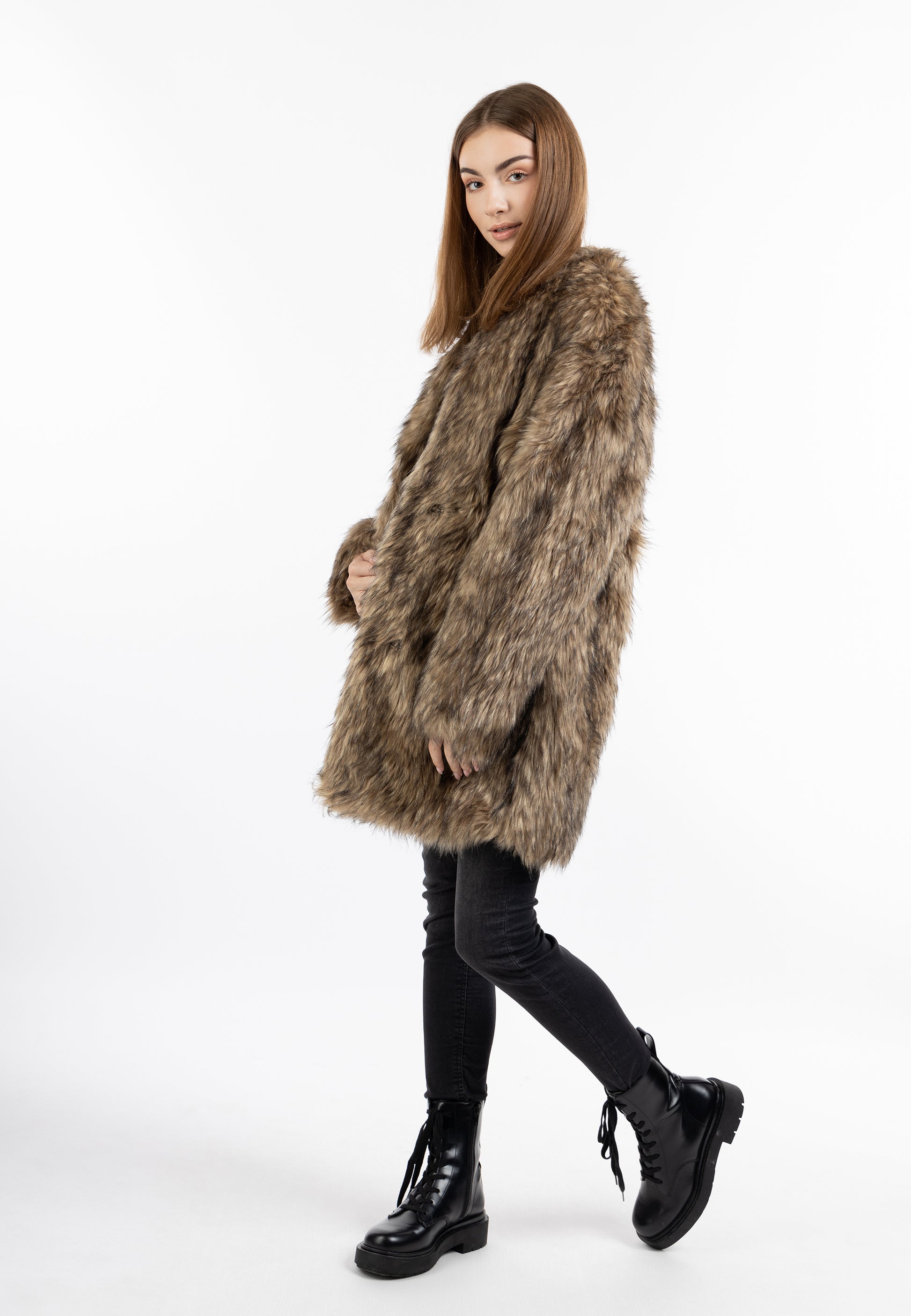 myMo Women's Faux Fur Coat