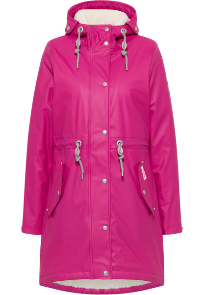 myMo Women's Raincoat With Faux Fur Lining
