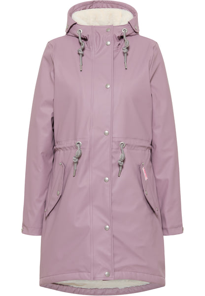 myMo Women's Raincoat With Faux Fur Lining