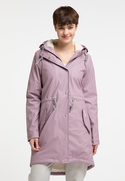 myMo Women's Raincoat With Faux Fur Lining