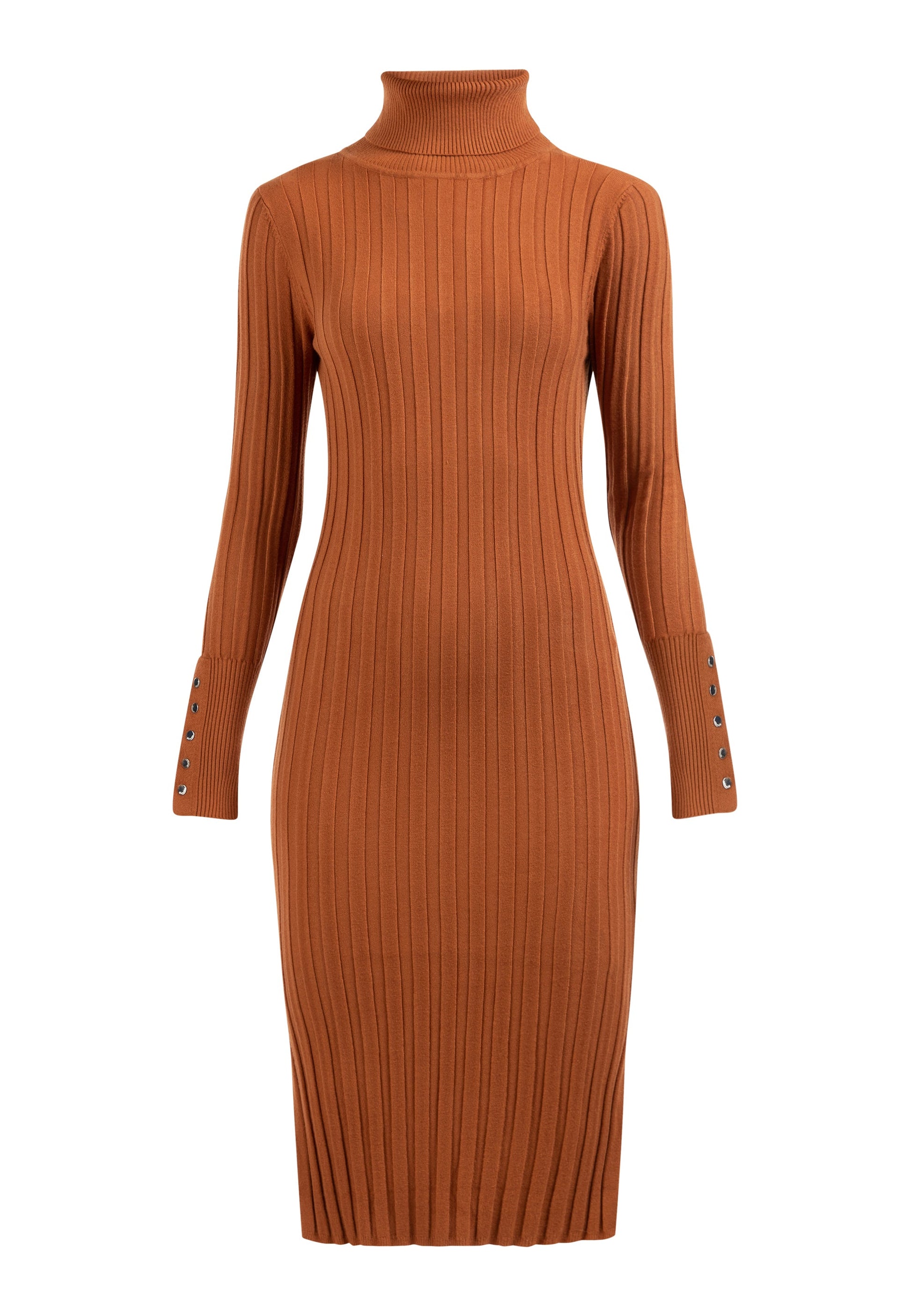 Dreimaster klassik Women's Knit Long Sleeve Midi Dress