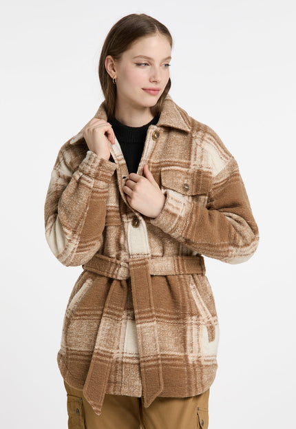 Dreimaster vintage Women's Transitional Jacket In A Checked Pattern