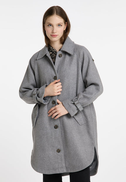 Dreimaster vintage Women's Transitional Coat Made Of Wool Blend