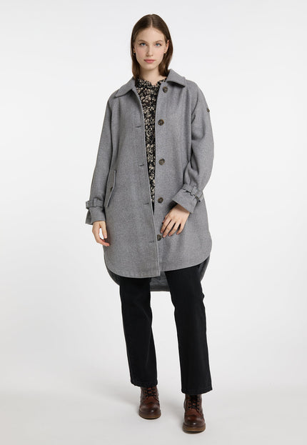 Dreimaster vintage Women's Transitional Coat Made Of Wool Blend