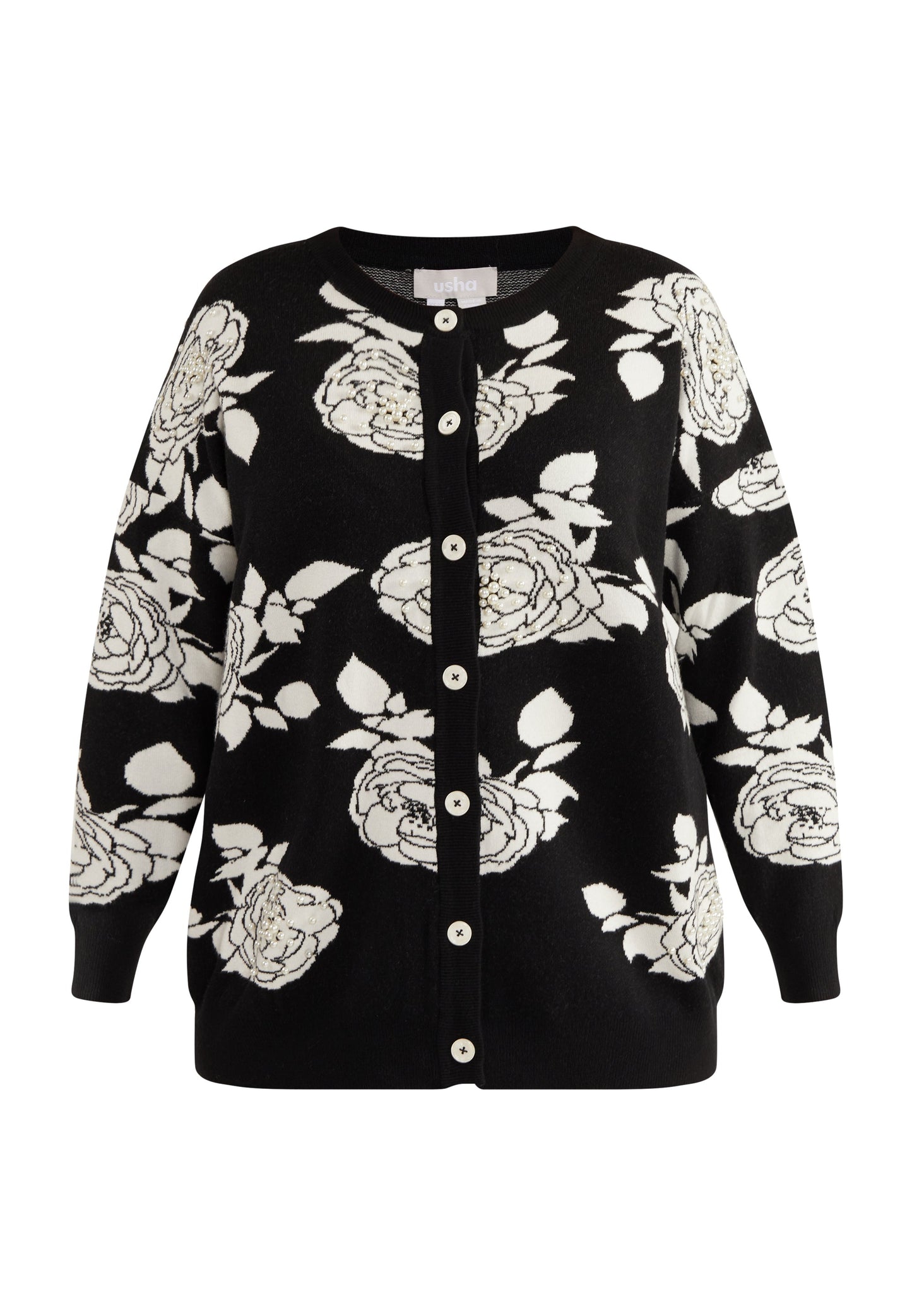 Usha Women's Cardigan With Pearls