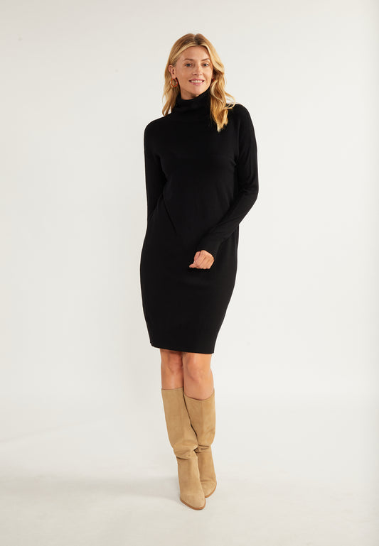 usha WHITE LABEL Women's Knit Long Sleeve Midi Dress