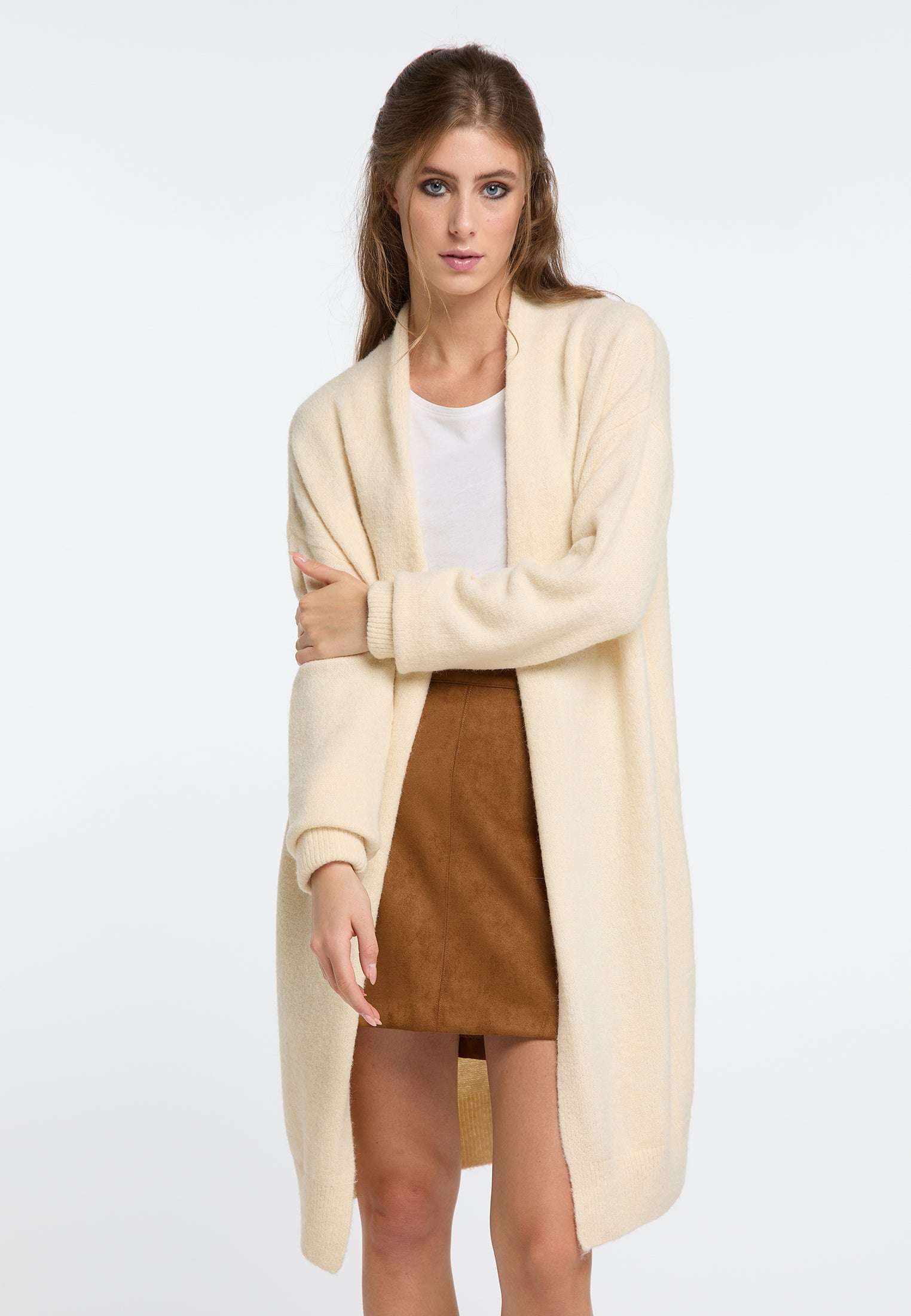 IZIA Damen langer Strickcardigan