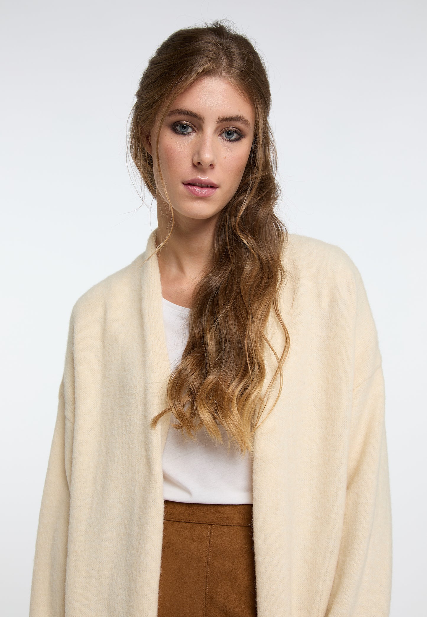 IZIA Damen langer Strickcardigan