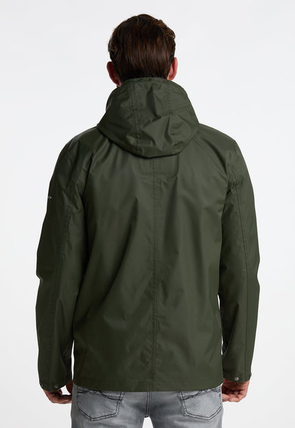 Dreimaster maritim Men's Rain Jacket With A Subtle Print On The Back Of The Outer Fabric