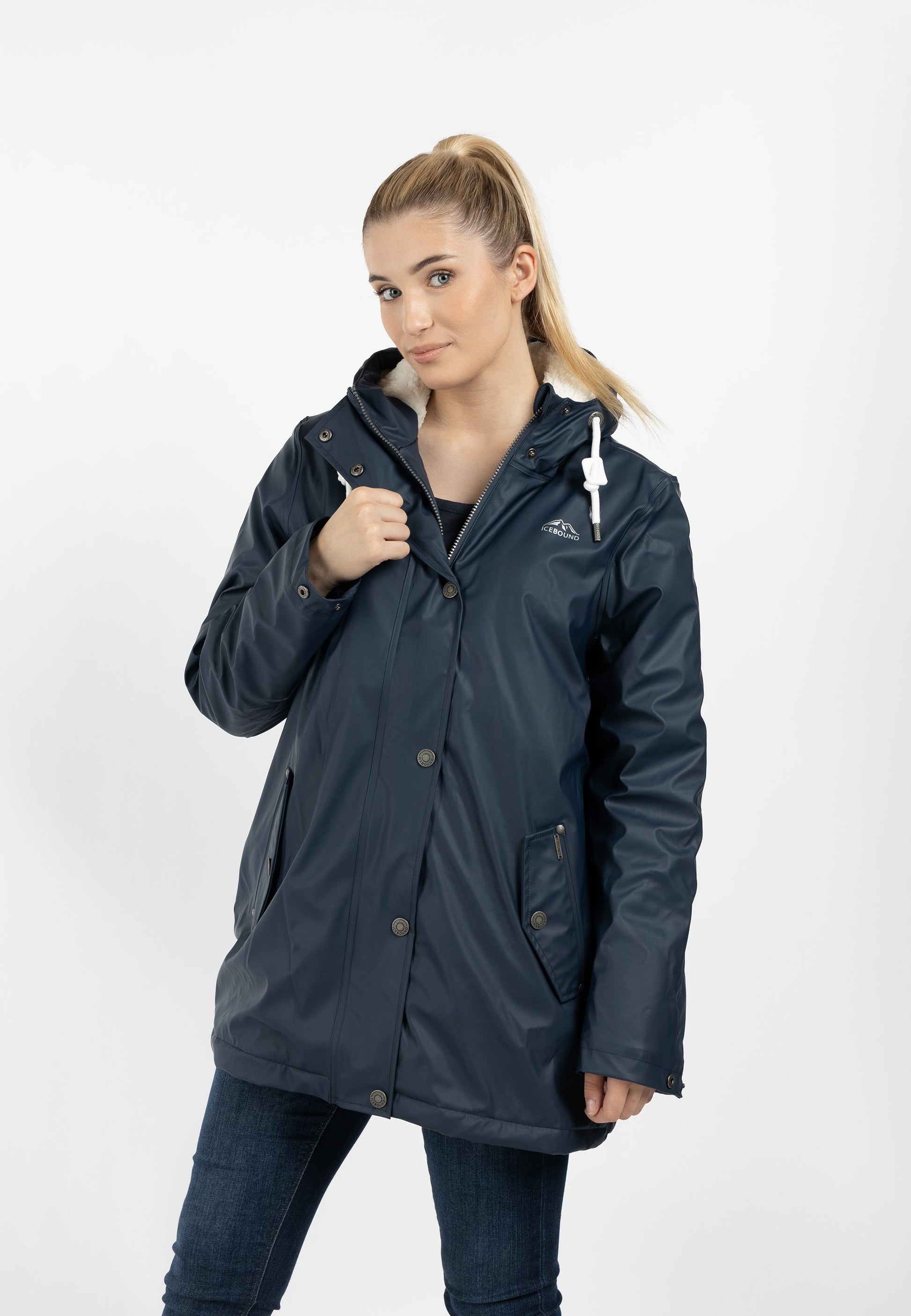 Icebound Women's Rain Jacket With Teddy Lining