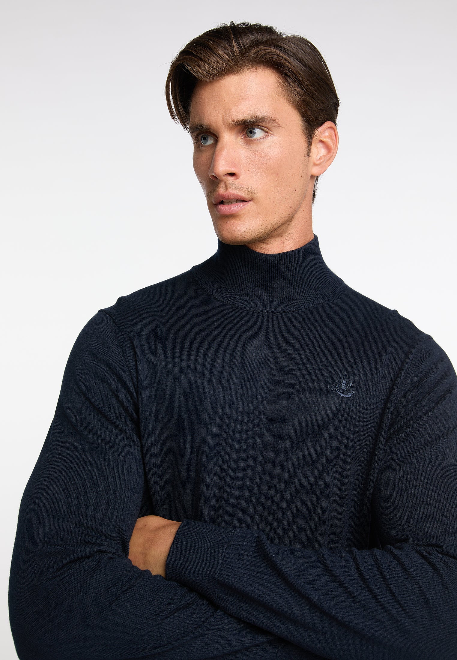 Dreimaster klassik Men's Basic Fine Knit Sweater