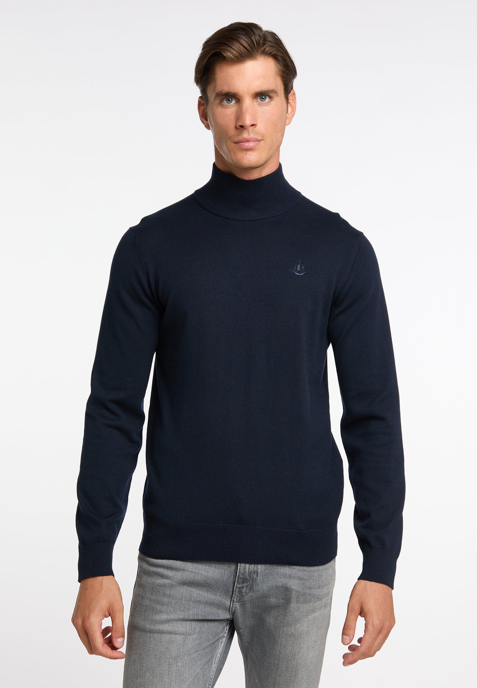 Dreimaster klassik Men's Basic Fine Knit Sweater