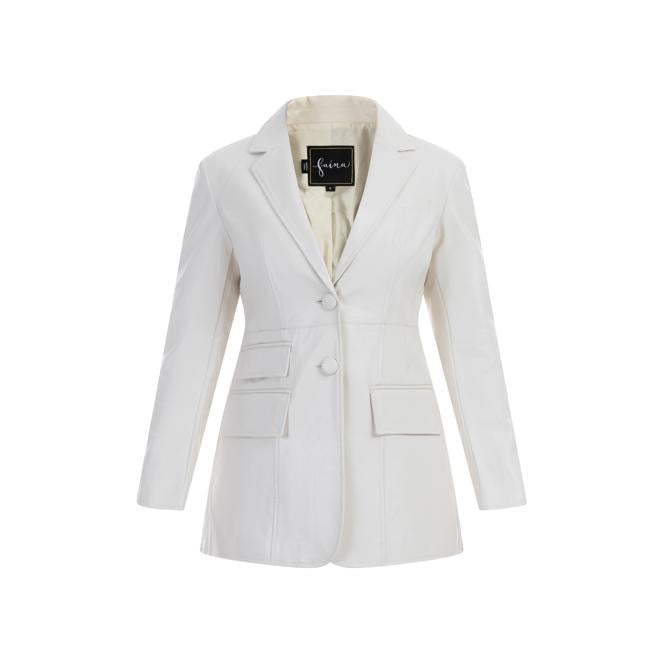 Faina Women's Faux Leather Blazer