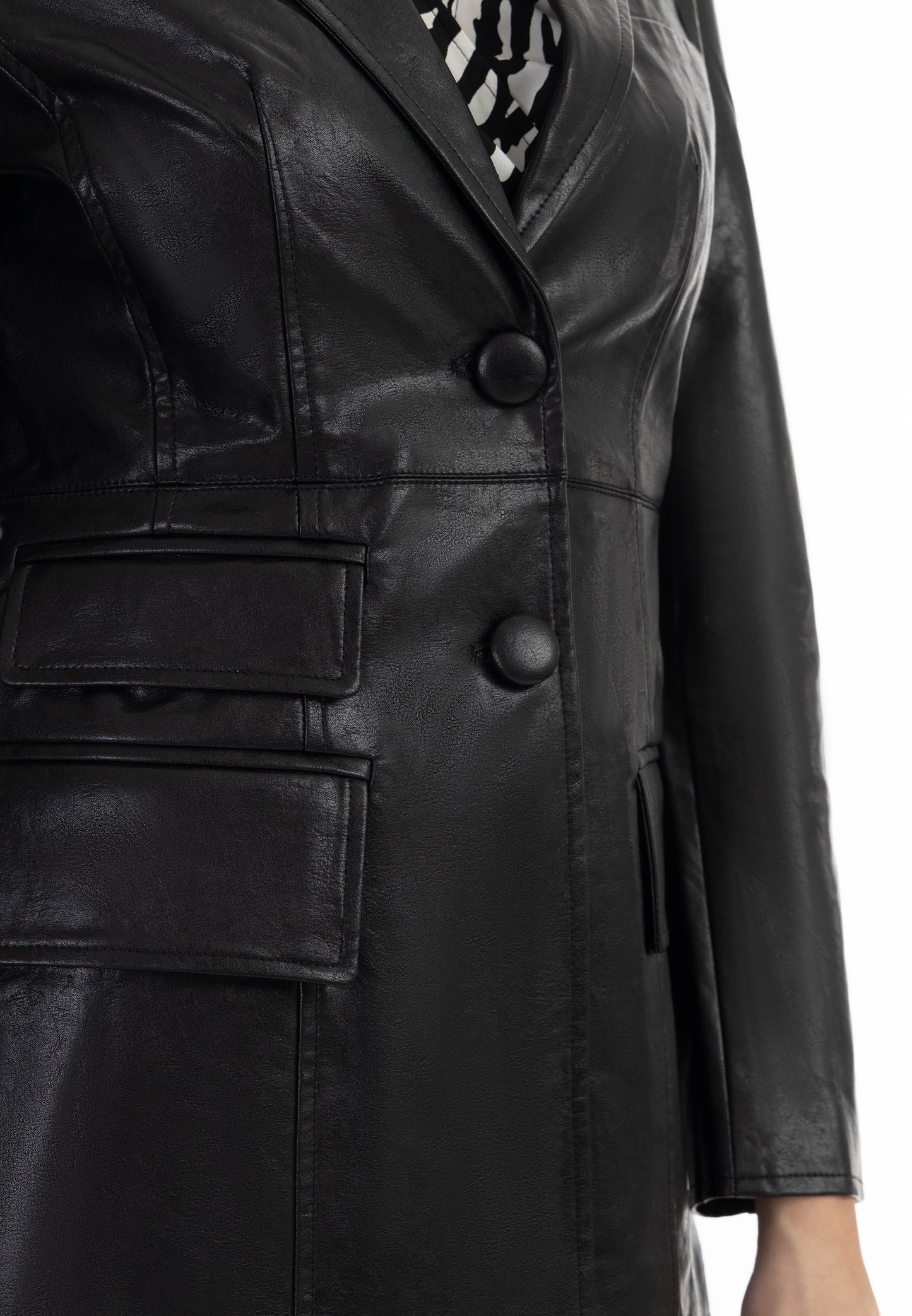 Faina Women's Faux Leather Blazer