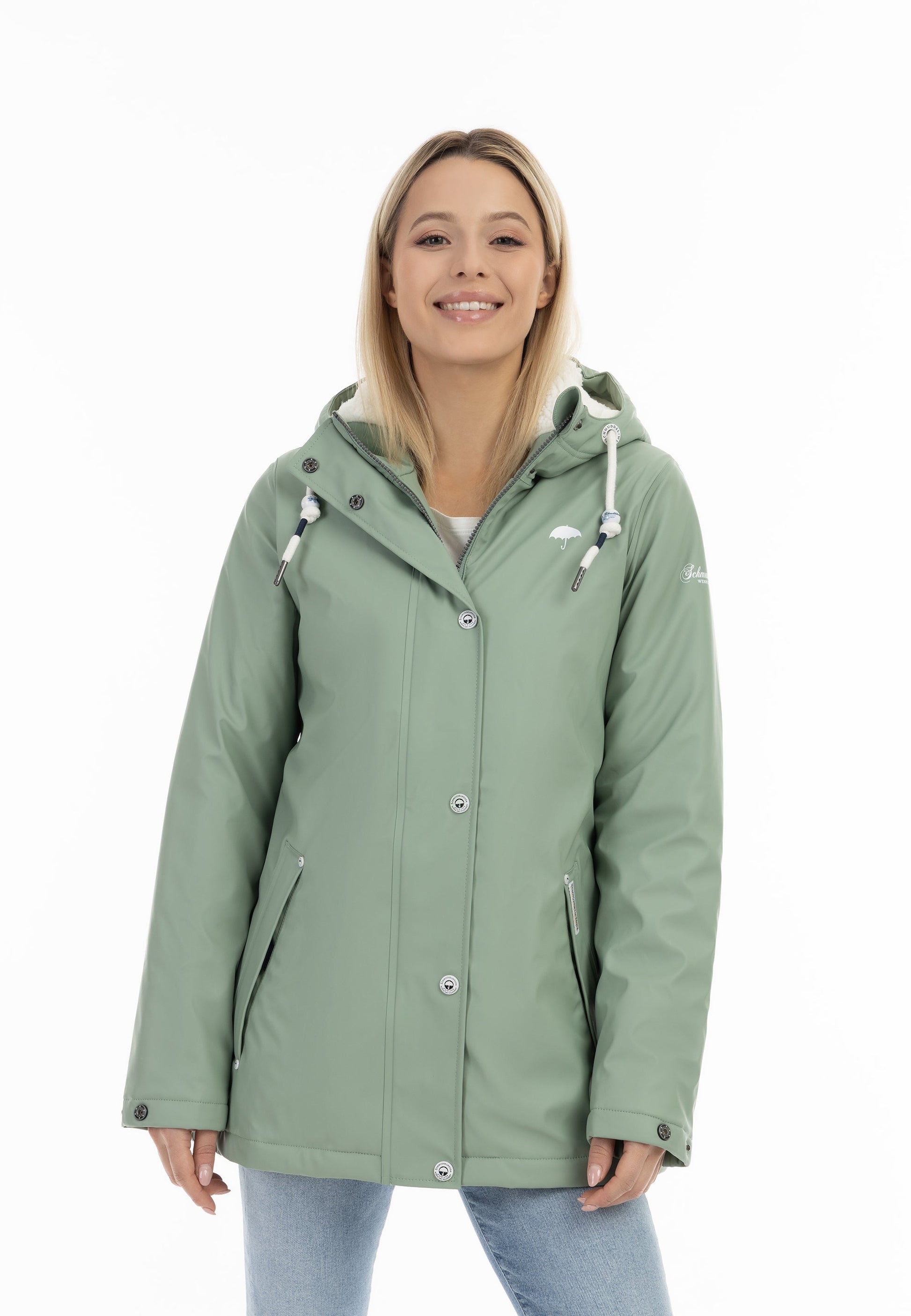 Schmuddelwedda Women's Rain Jacket With Faux Fur Lining