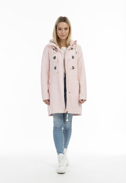 Schmuddelwedda Damen Strick-Fleece-Duffle-Coat