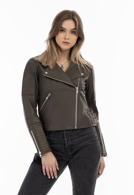 DreiMaster Vintage Damen Leder Bikerjacke