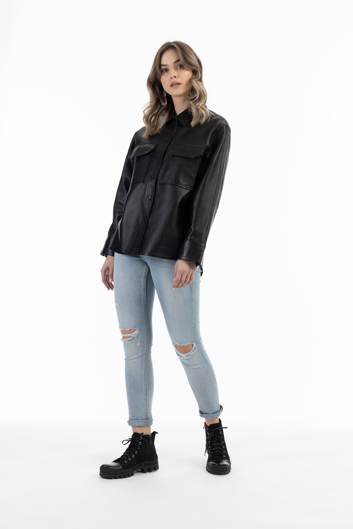 Dreimaster vintage Women's Leather Shirt