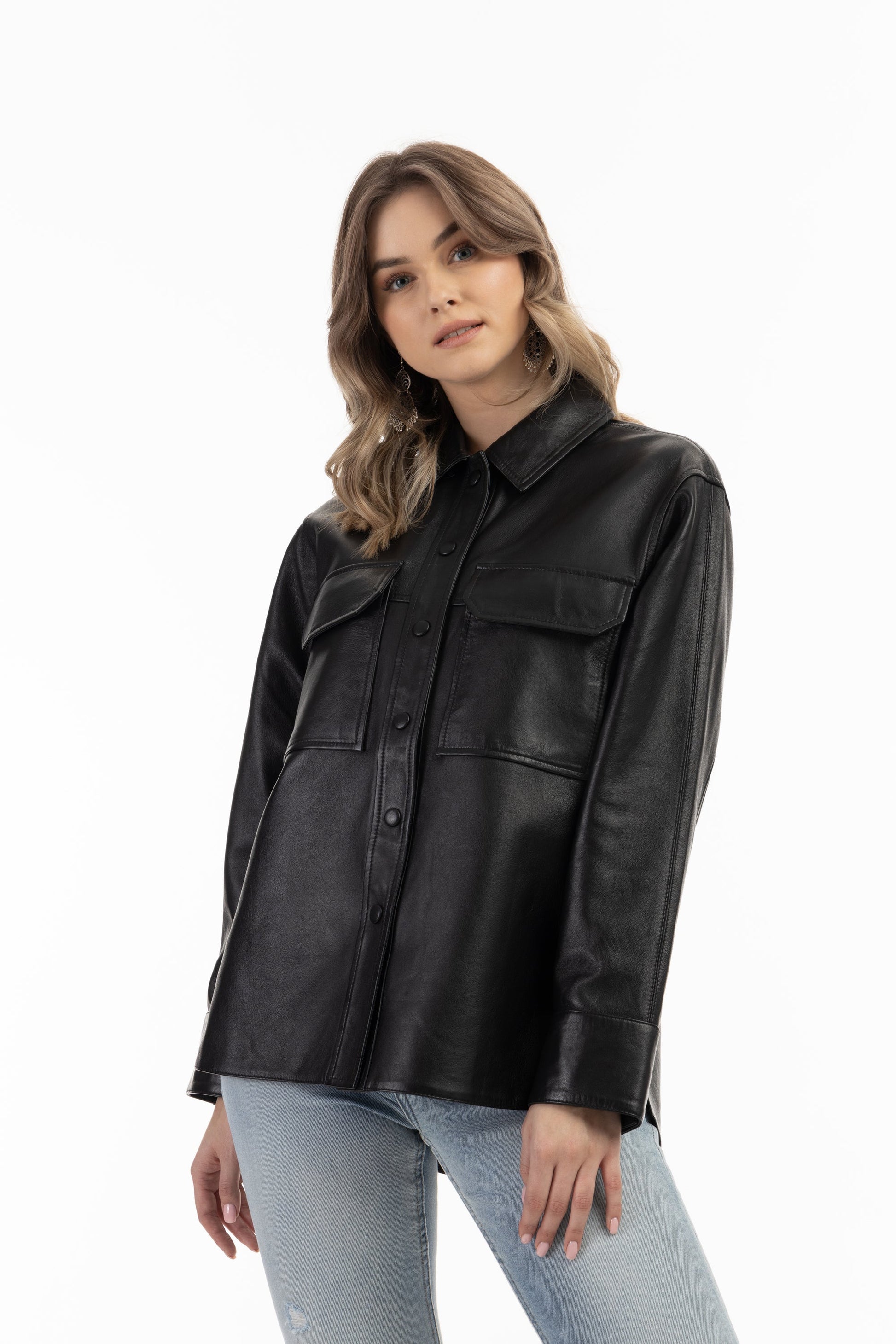 Dreimaster vintage Women's Leather Shirt