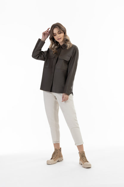 Dreimaster vintage Women's Leather Shirt