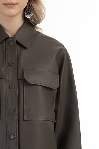 Dreimaster vintage Women's Leather Shirt