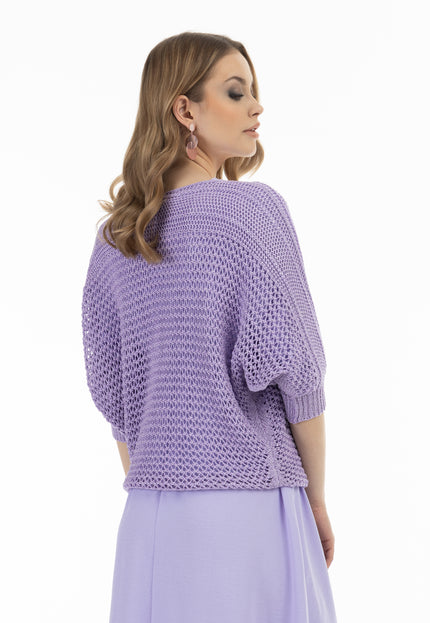 faina Women's Wide Meshed Knitted Sweater