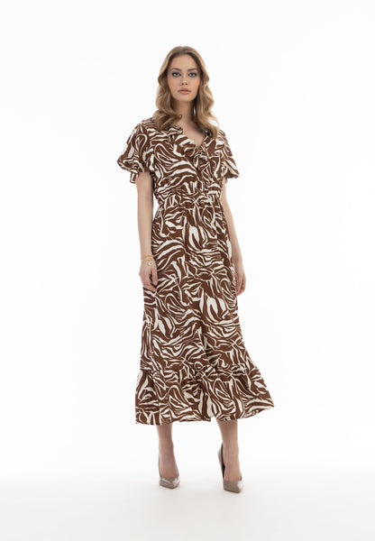 Faina Women's Dress - Zebra Print