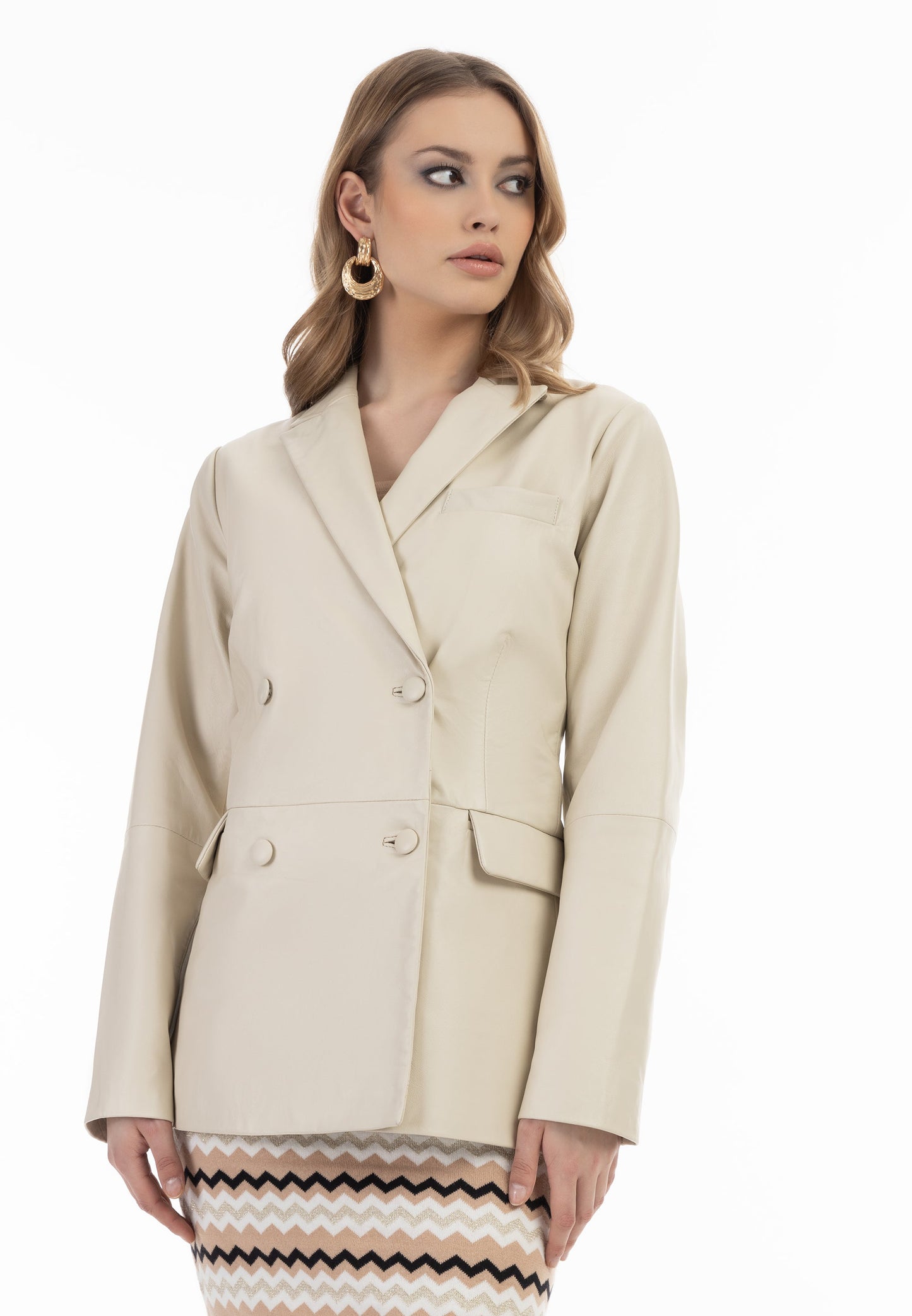 Faina Women's Leather Blazer