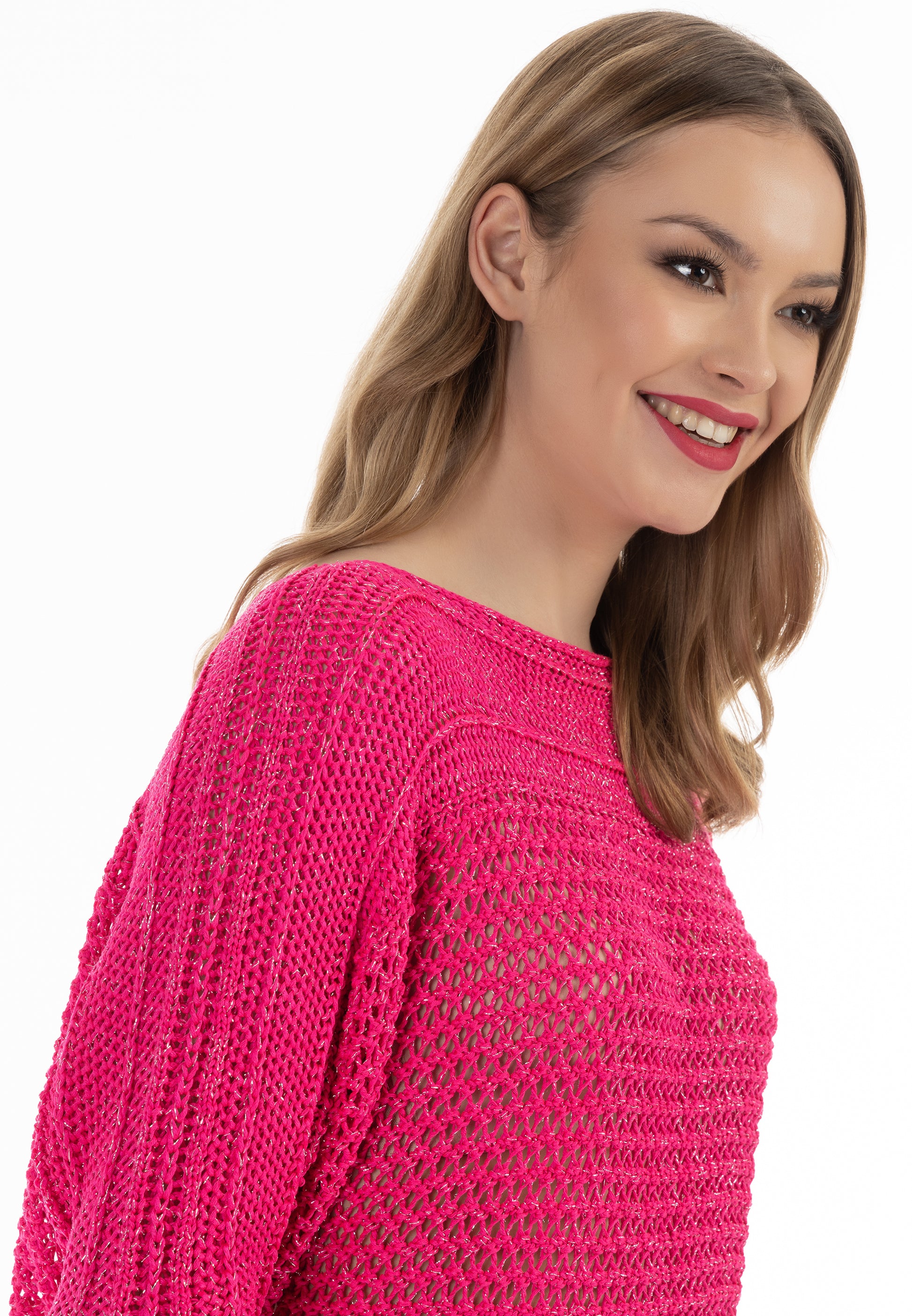 faina Women's Wide Meshed Knitted Sweater