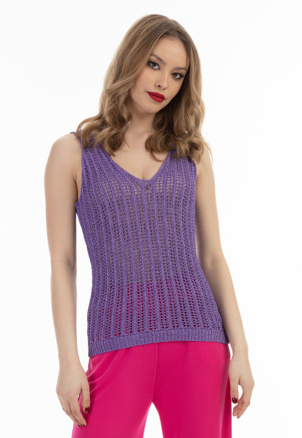 Faina Women's Knitted Top With Fancy Yarn