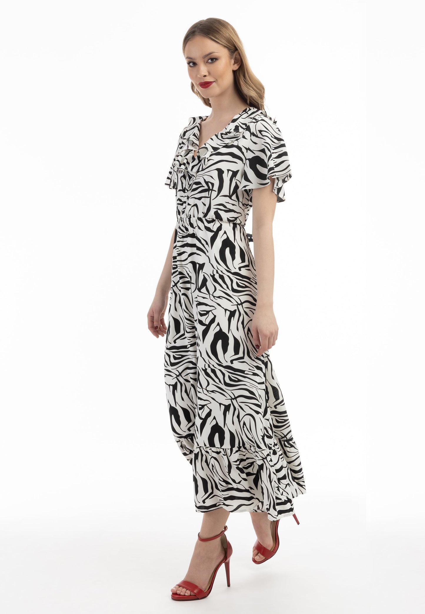 Faina Women's Dress - Zebra Print