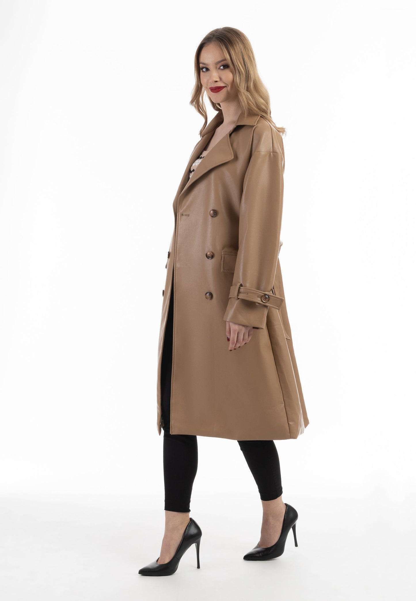 Faina Women's Faux Leather Coat