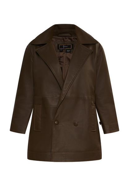 faina Women's Leather Blazer Jacket