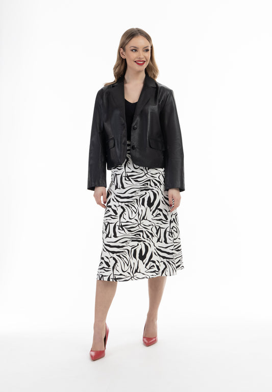 faina Kobiety skórzana marynarka