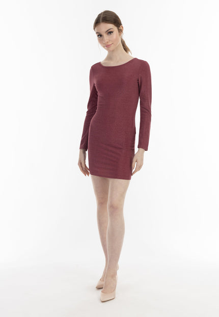 Mymo at night Women's Knitted Long Sleeve Dress Mini