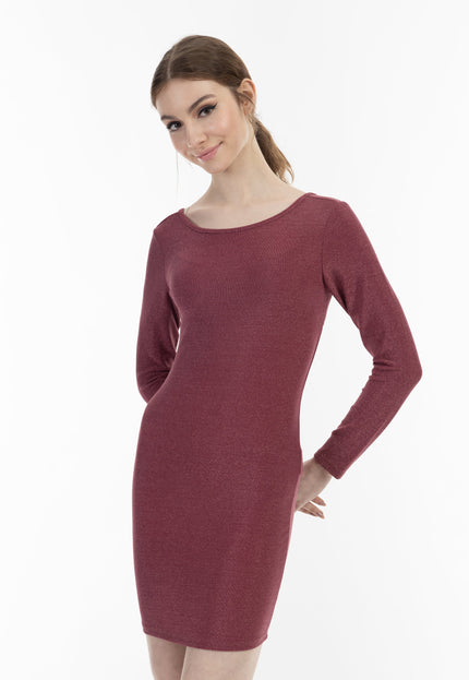 Mymo at night Women's Knitted Long Sleeve Dress Mini