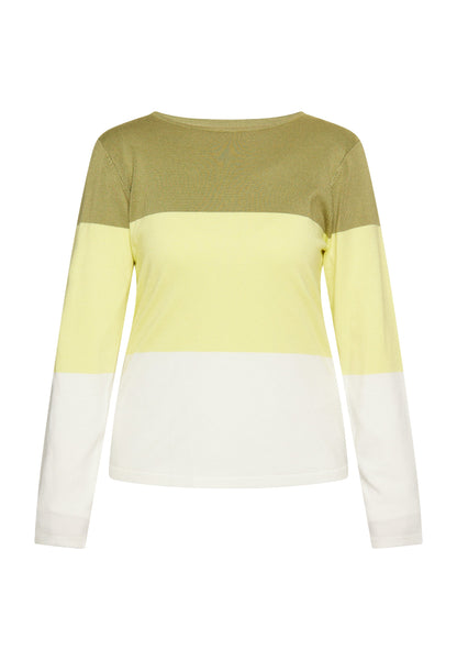 Usha blue label Women's Fine Knit Sweater With Block Stripes