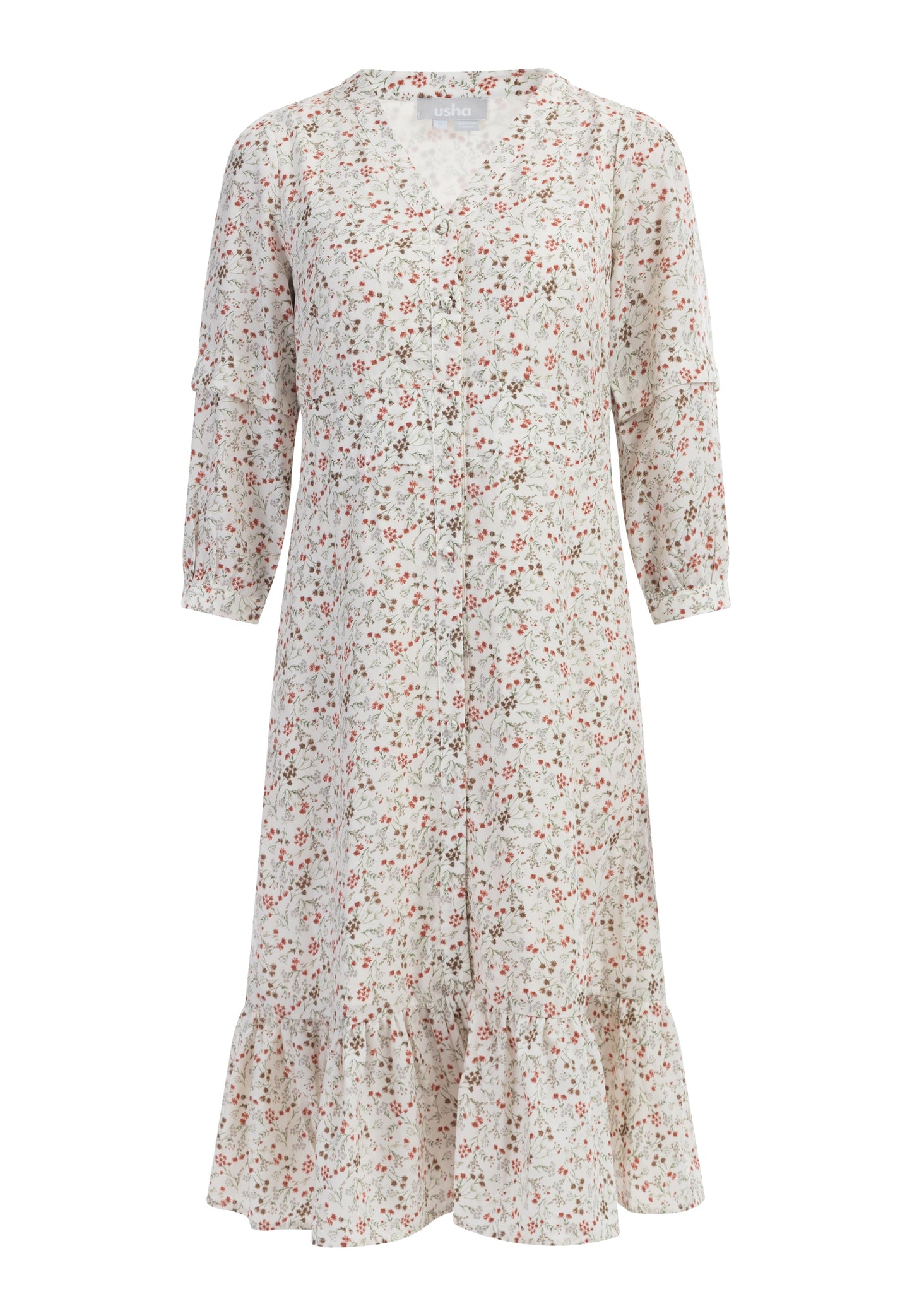 Usha Women's Floral Print Midi Dress