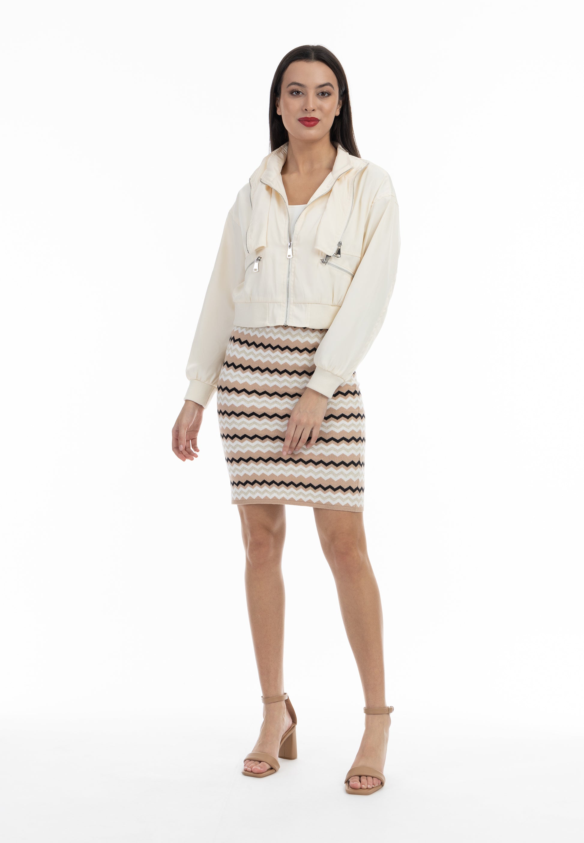 faina Damen Strick-Midirock