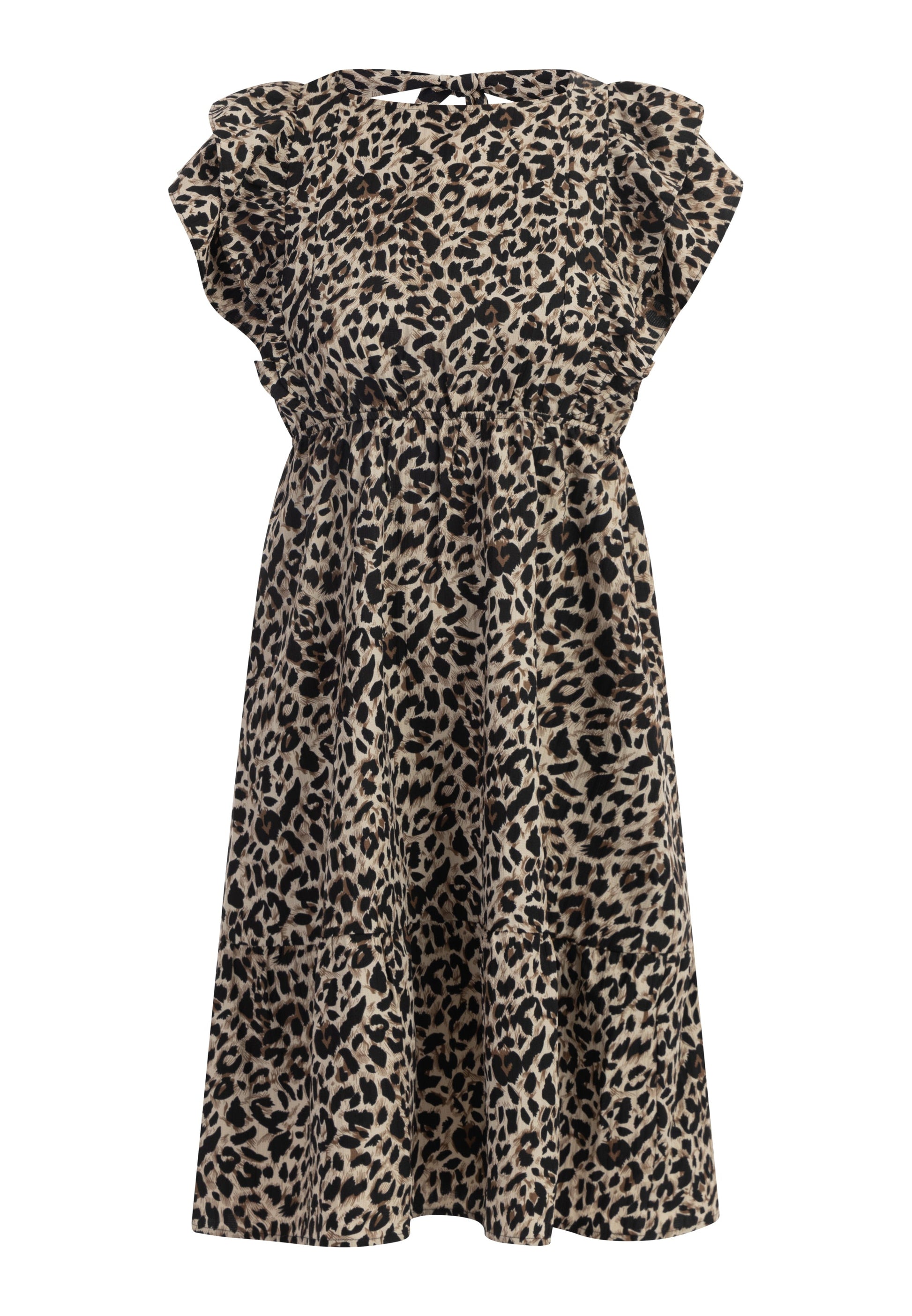 Faina Women's Midi Dress With Leopard Print