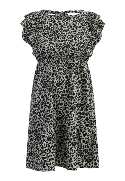 Faina Women's Midi Dress With Leopard Print