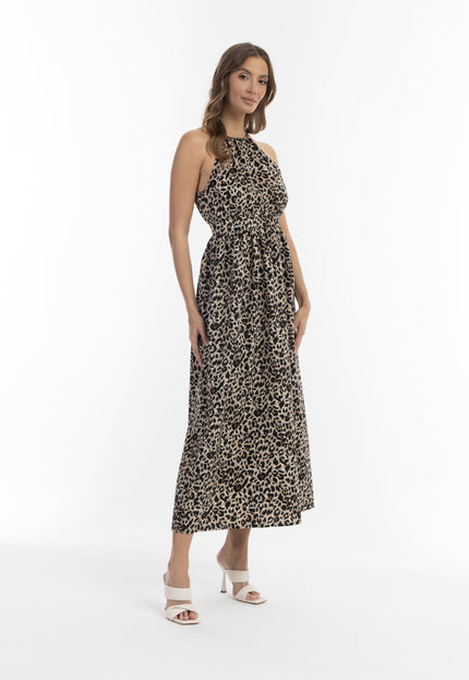 Faina Women's Maxi Dress With Leopard Print