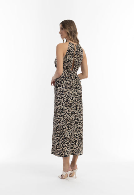 Faina Women's Maxi Dress With Leopard Print