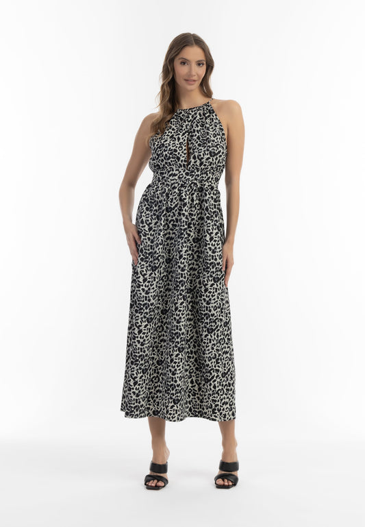 Faina Women's Maxi Dress With Leopard Print