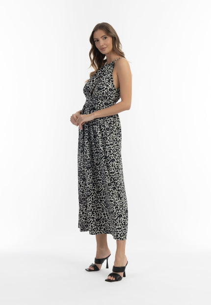 Faina Women's Maxi Dress With Leopard Print