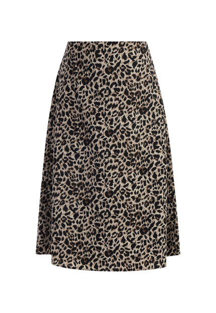 Faina Women's Midi Skirt With Leopard Print