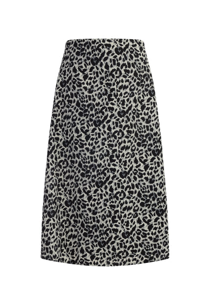 Faina Women's Midi Skirt With Leopard Print