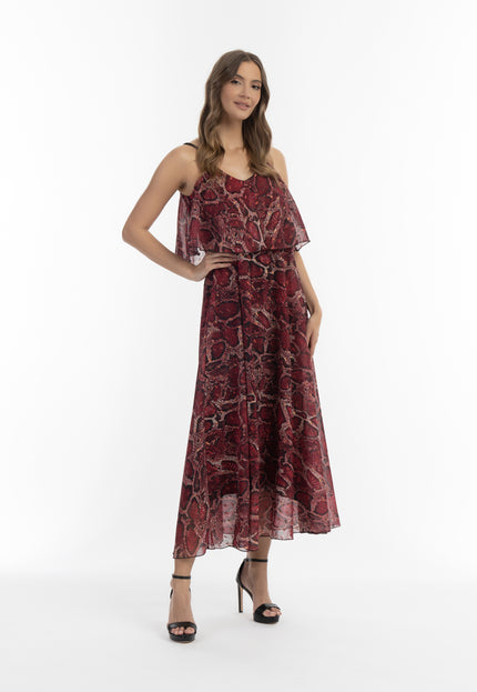 faina Damen's Schlangenprint Maxi Kleid