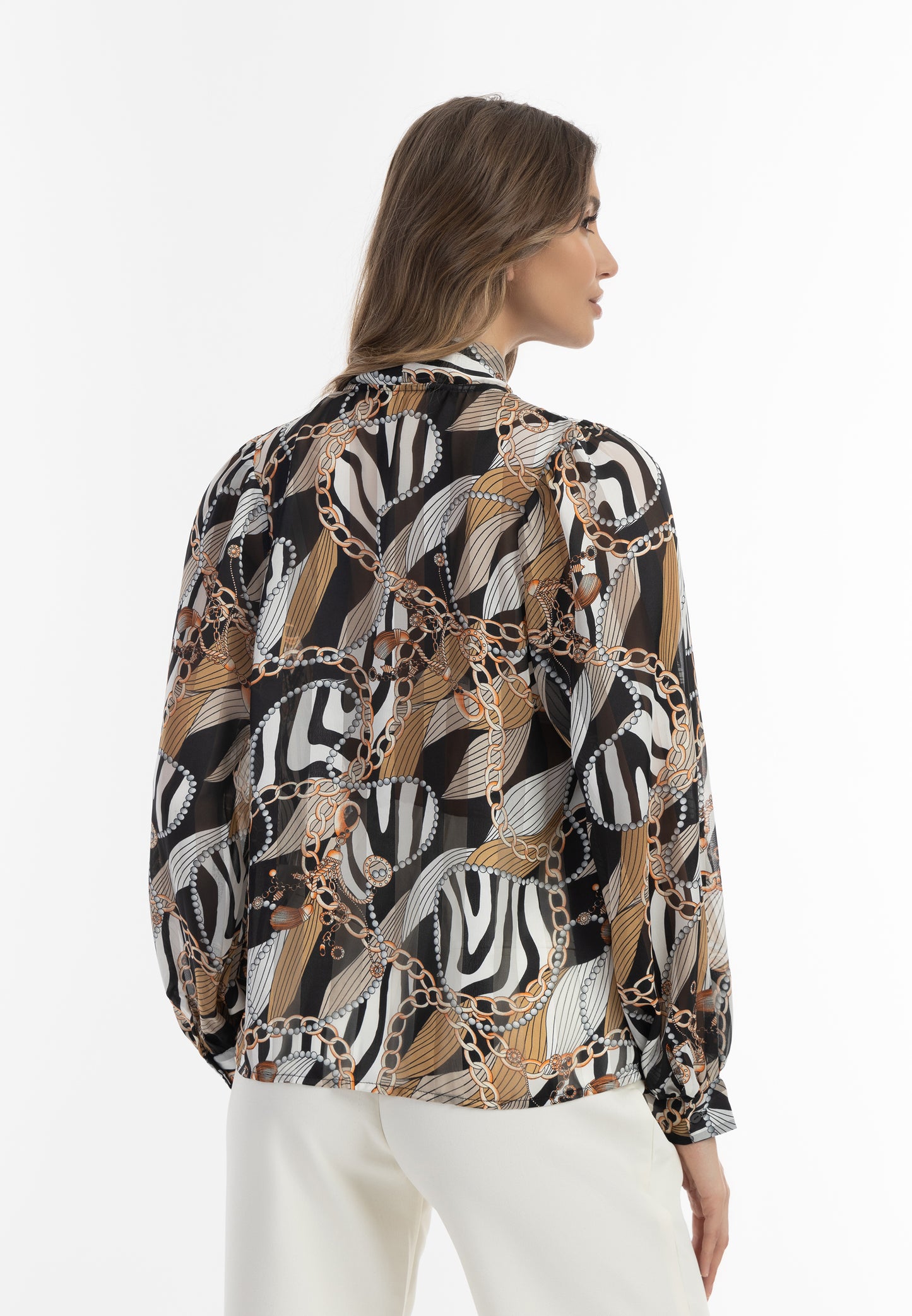 faina Kobiety Bluzka z wiązaniem przy szyi