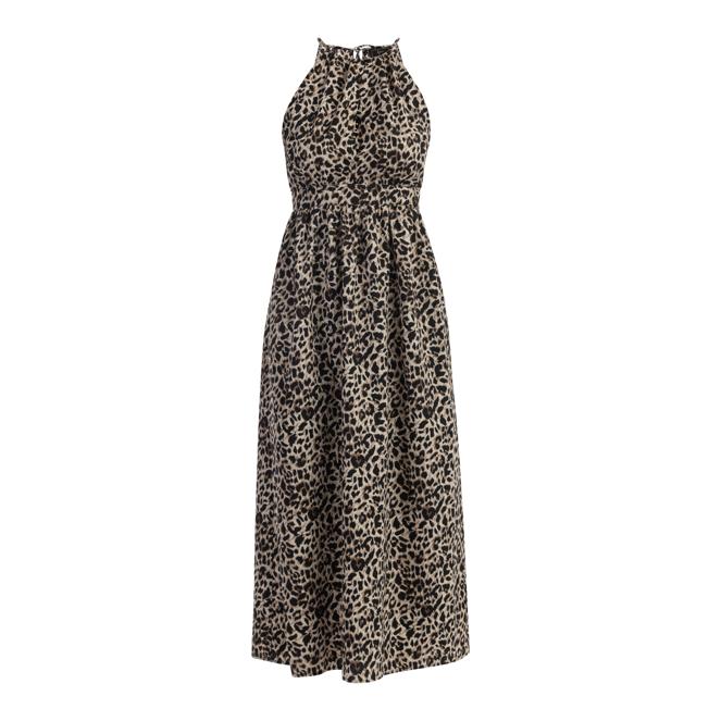 Faina Women's Maxi Dress With Leopard Print
